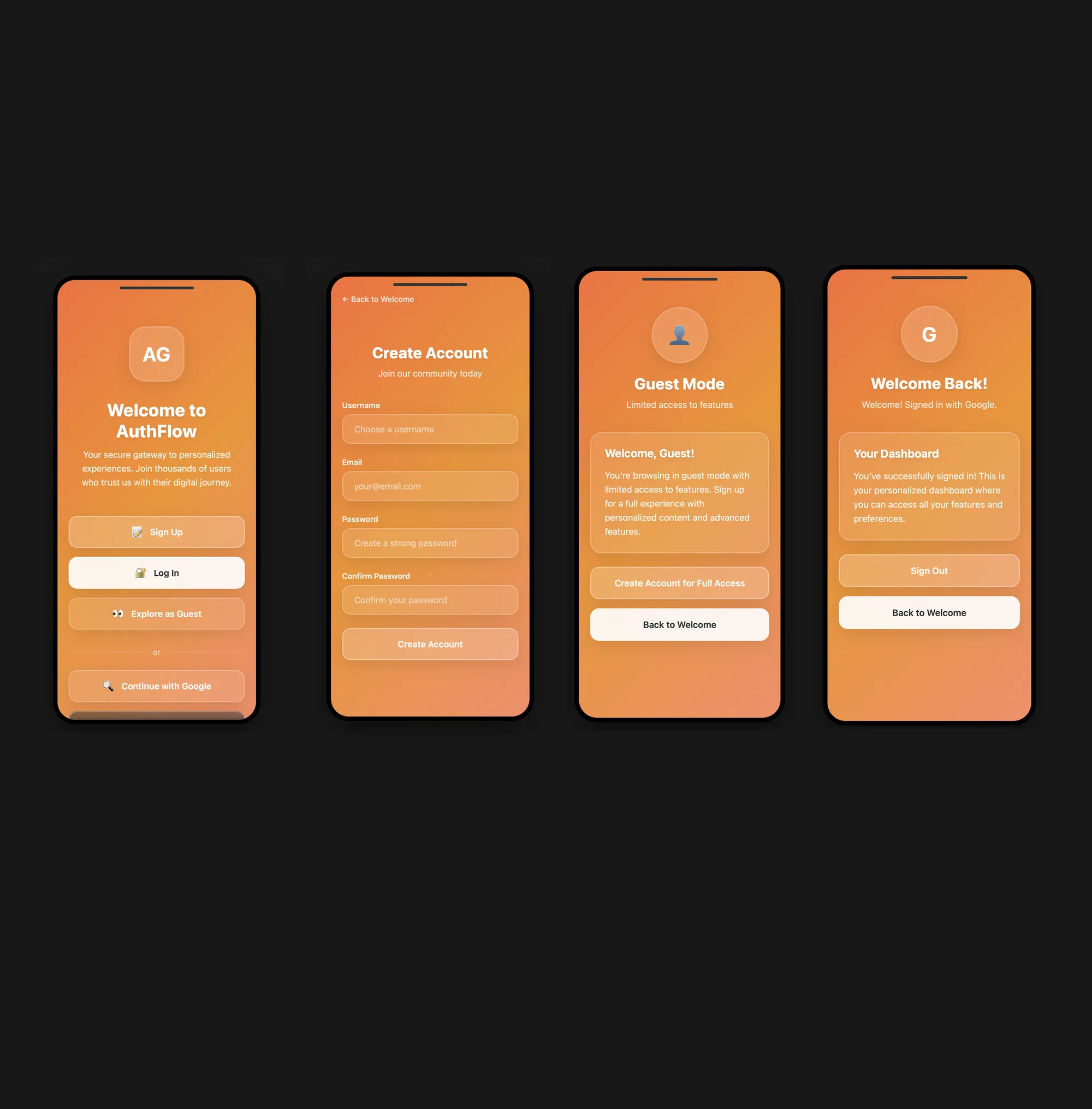 Interactive Authentication Flow Prototype